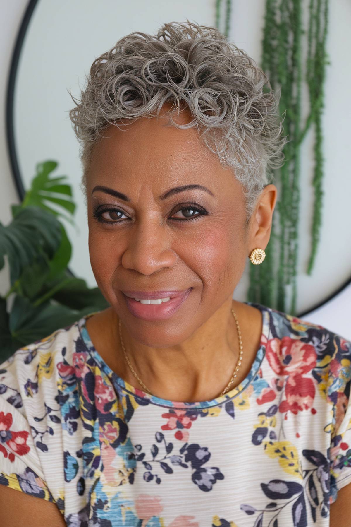 A short natural haircut for black women over 60 years