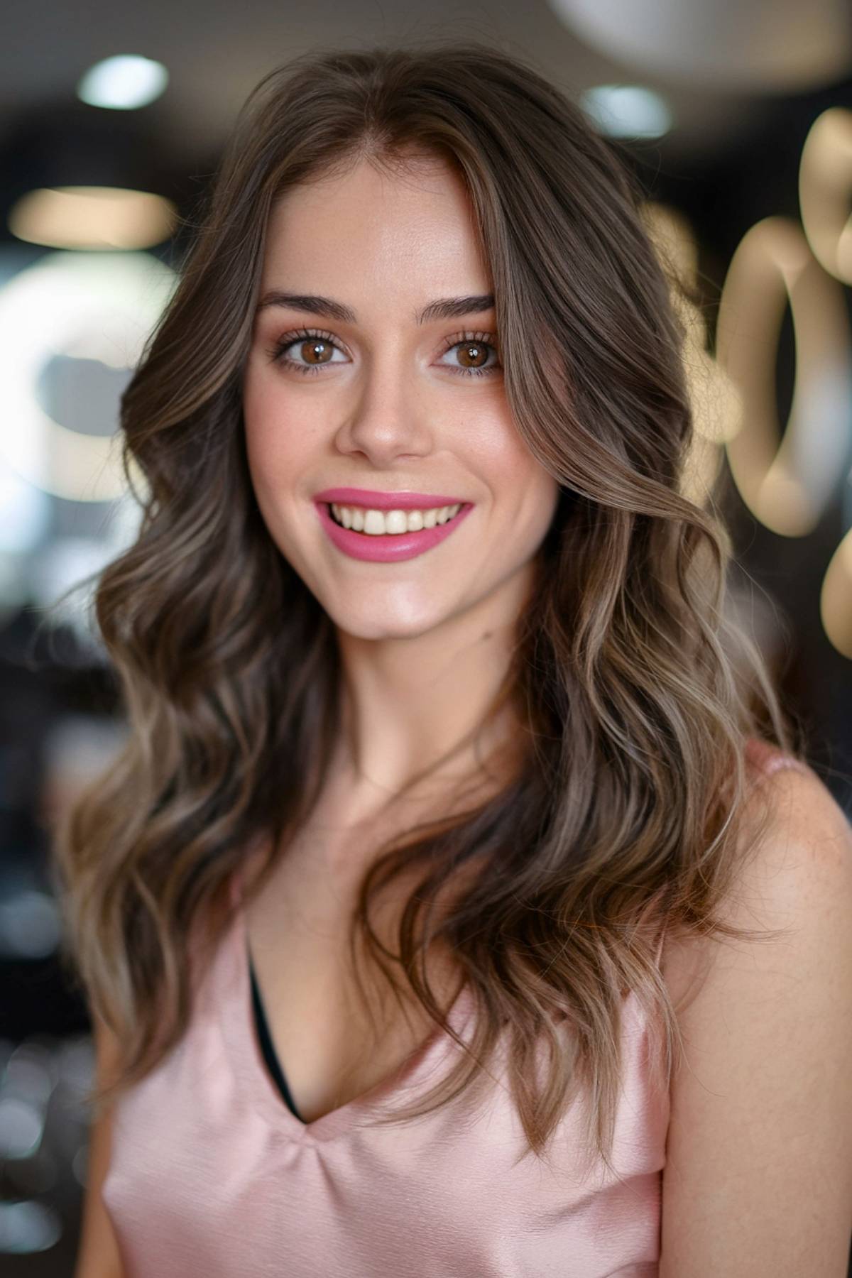 Wave brown hair