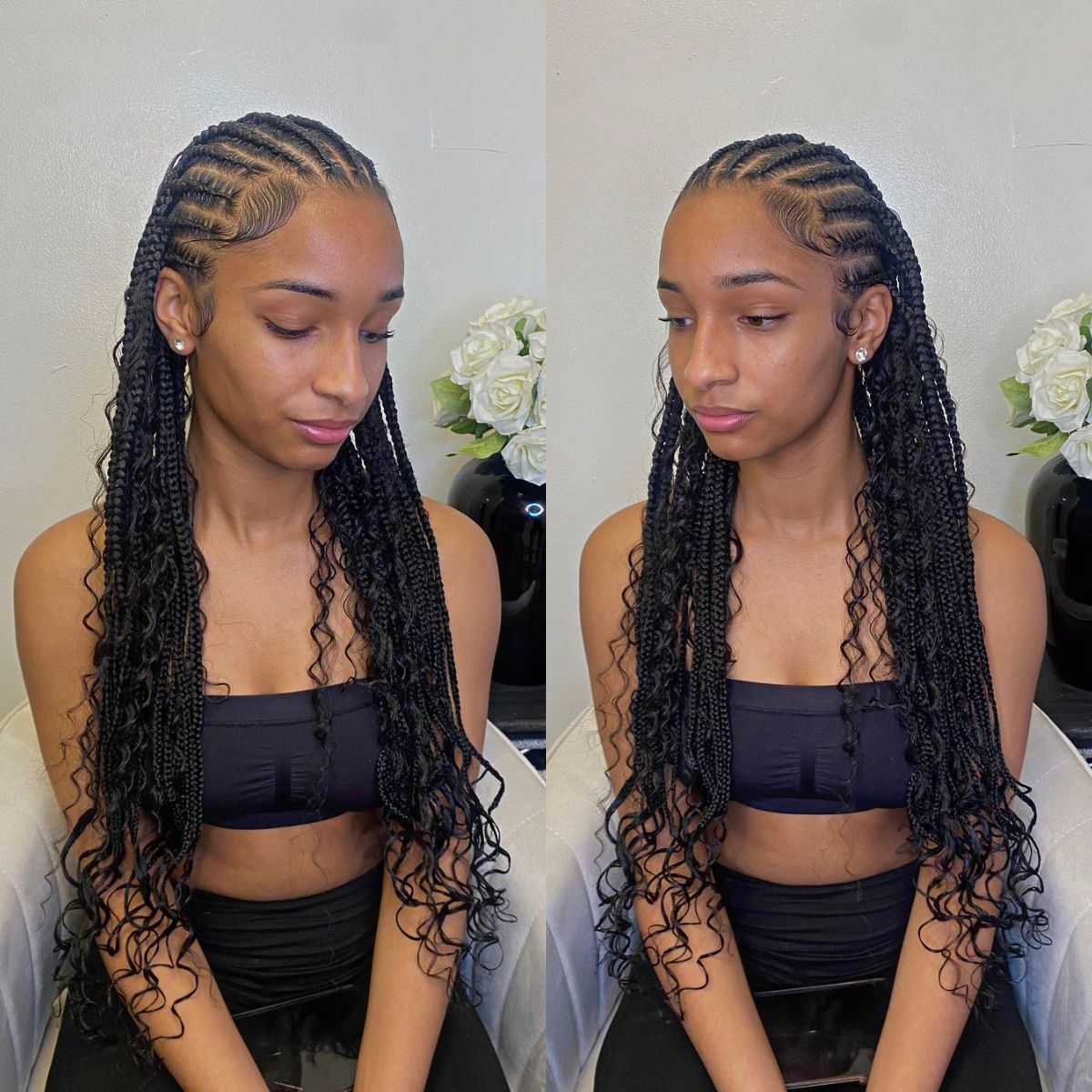 Volani Bohemian braids along the waist with elegant edges