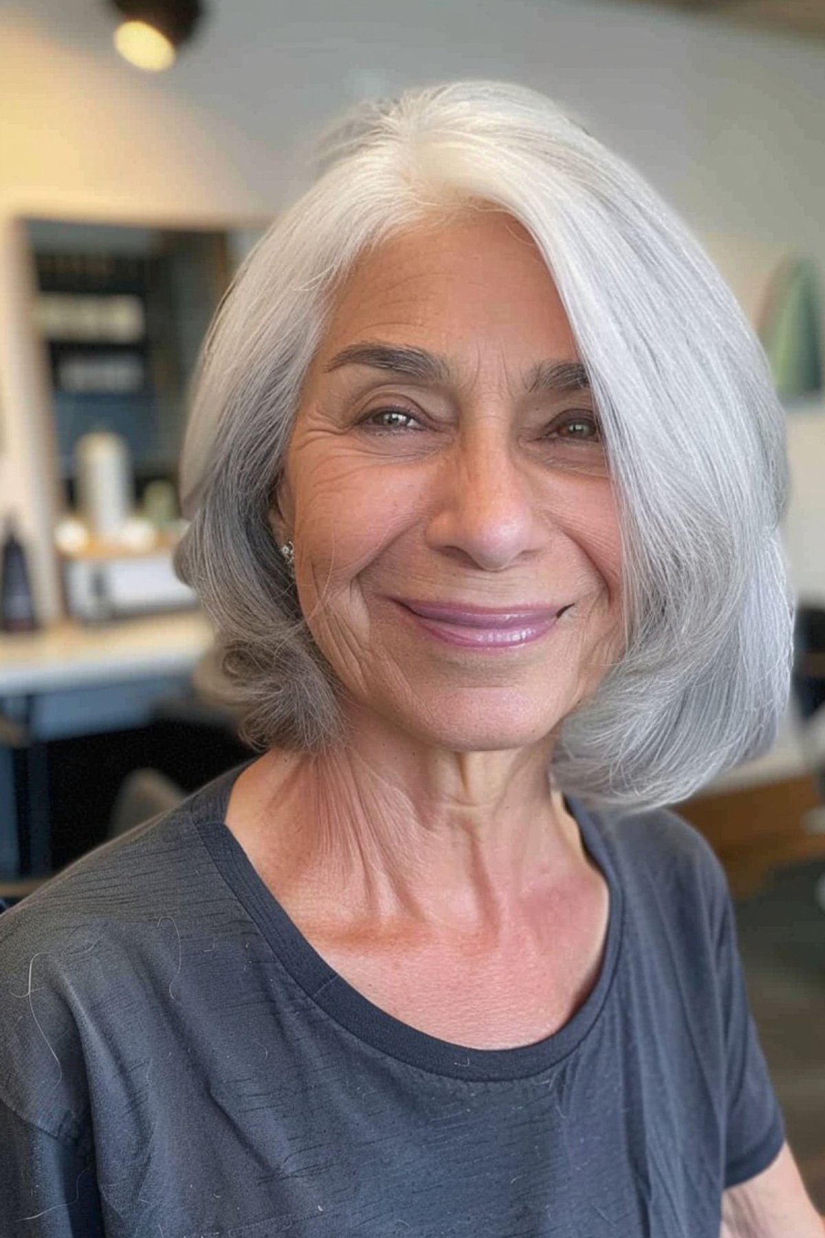 Edgy Asymmetrical Bob for Ladies Sixty and Over