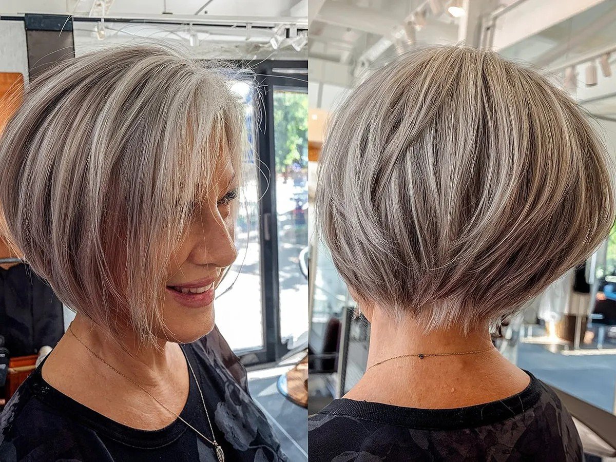 Short Tapered Bob Cut for Ladies 60 and Over