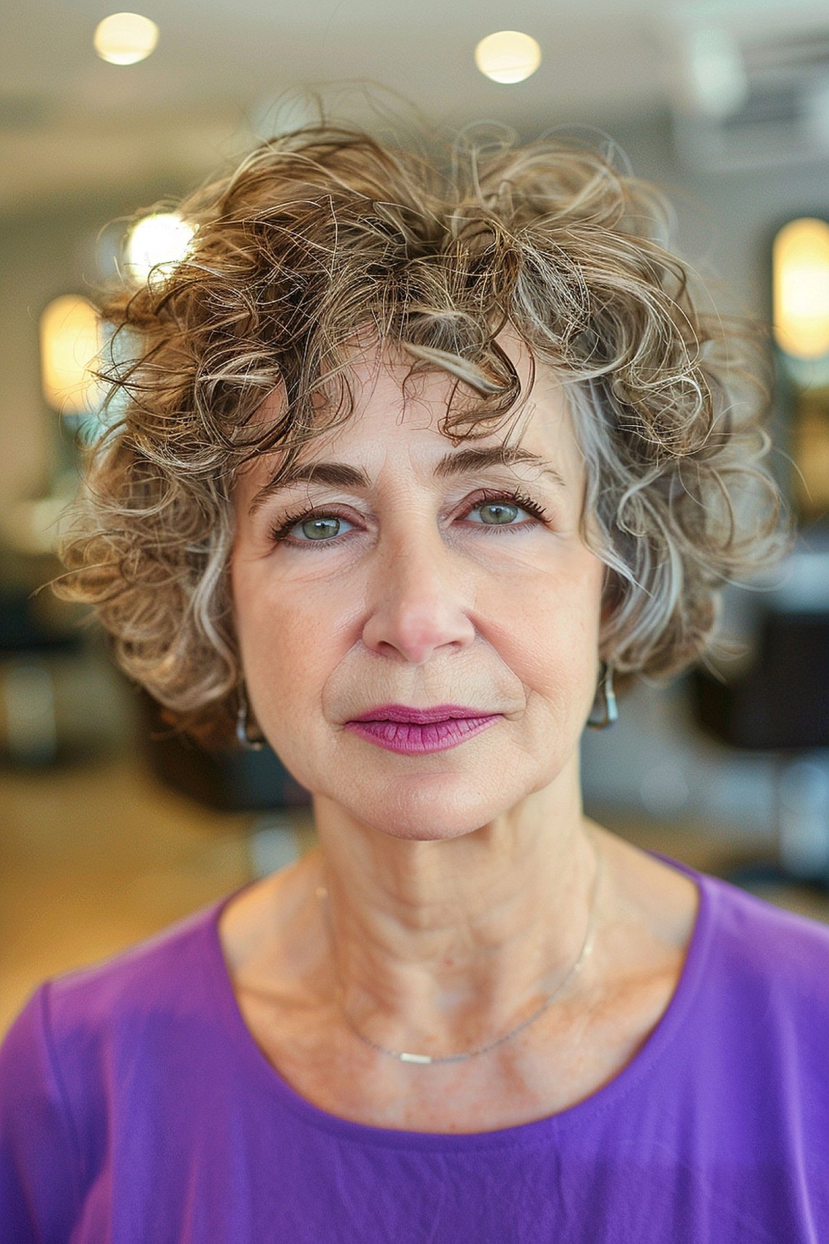 Salt-and-Pepper Bob for Coarse Hair for a Woman in her 60s