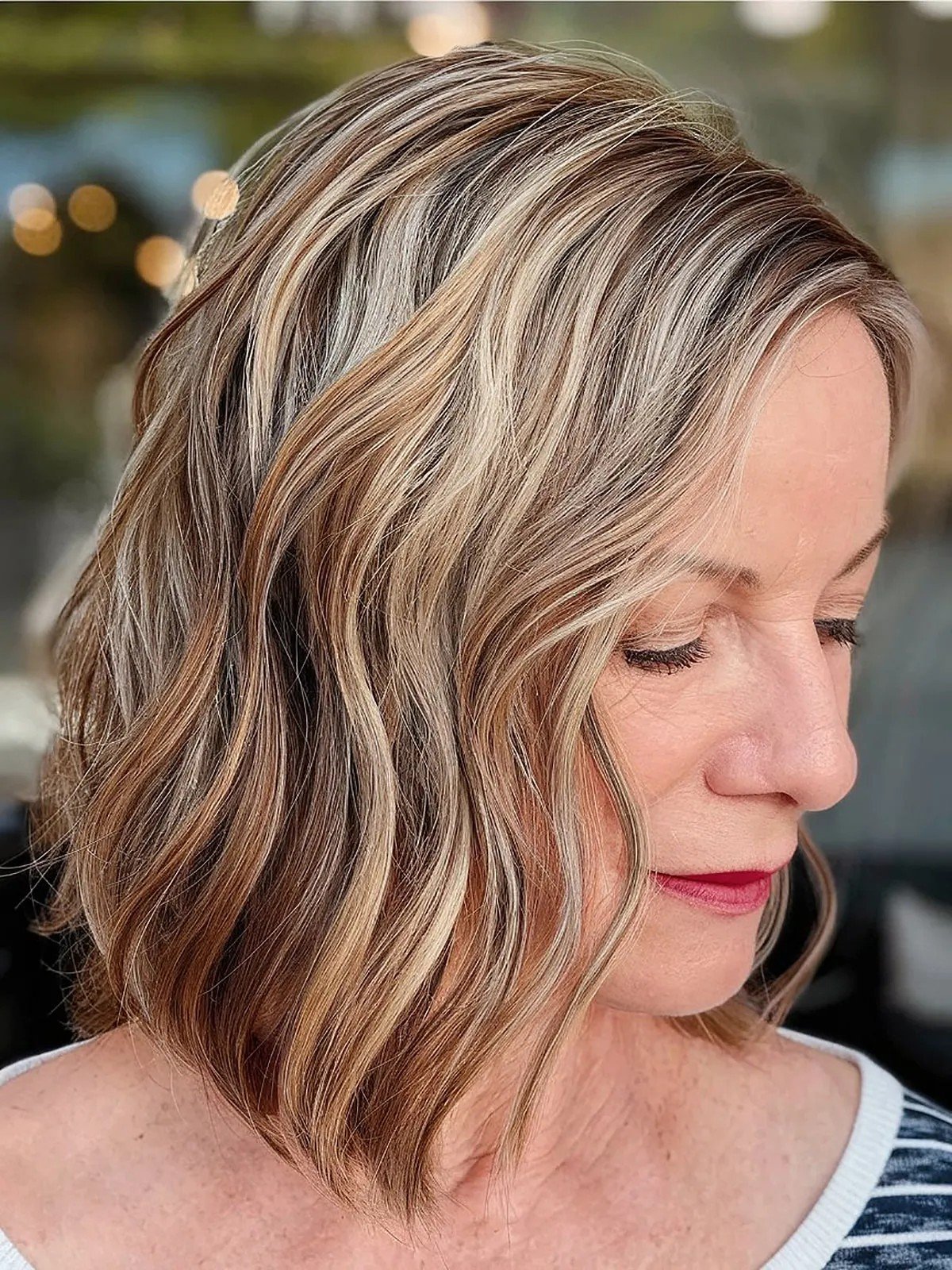 Low-Maintenance Wavy Bob for Women Passed 60