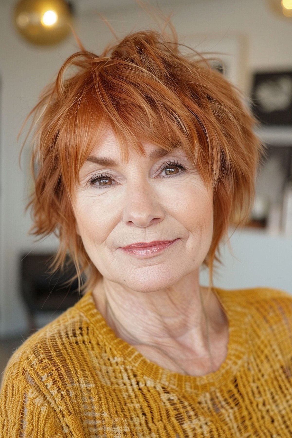 Messy Choppy Lixie Shag for sixty-year-old women