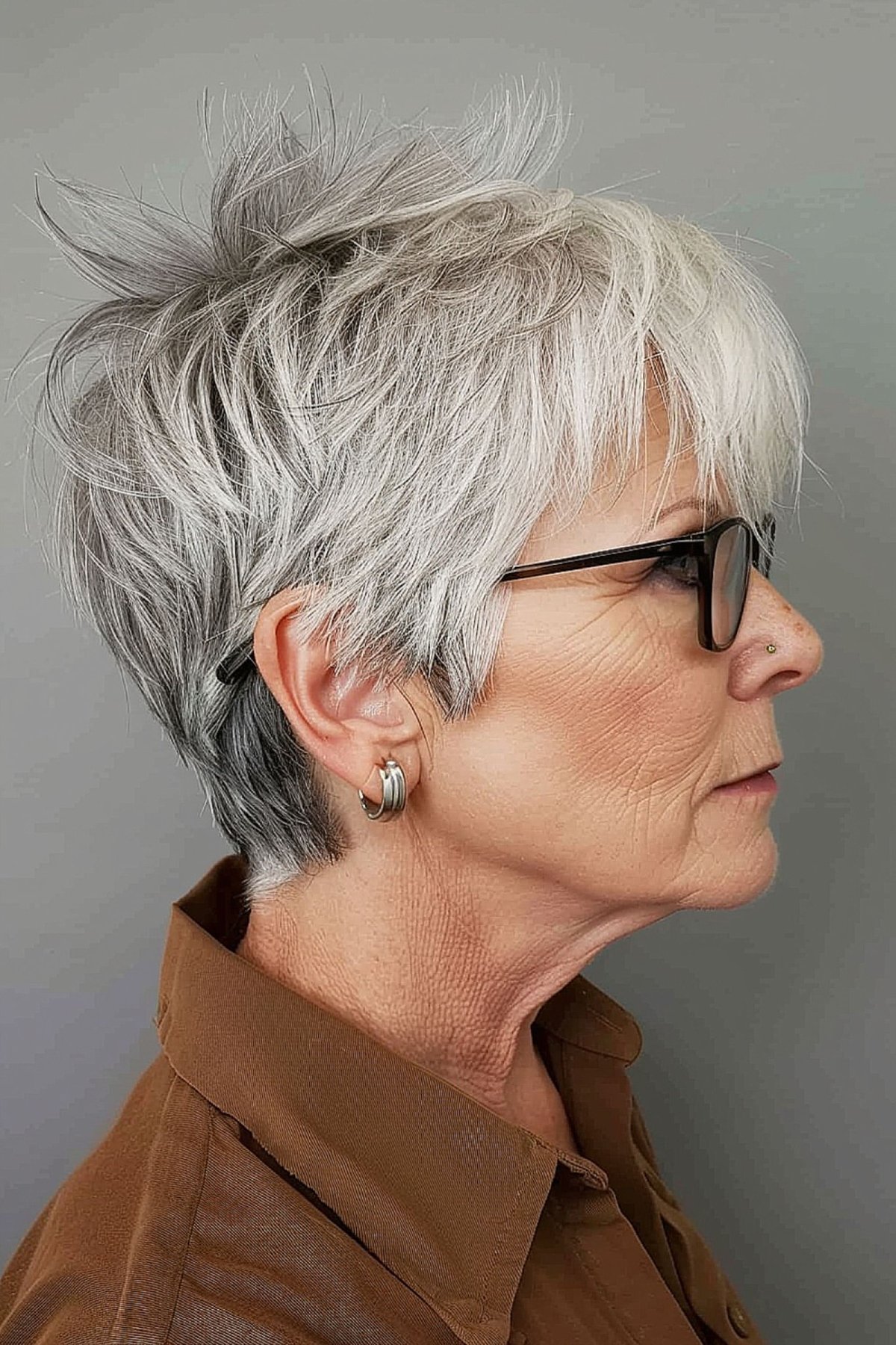 60 year old with a Textured Shag Crop