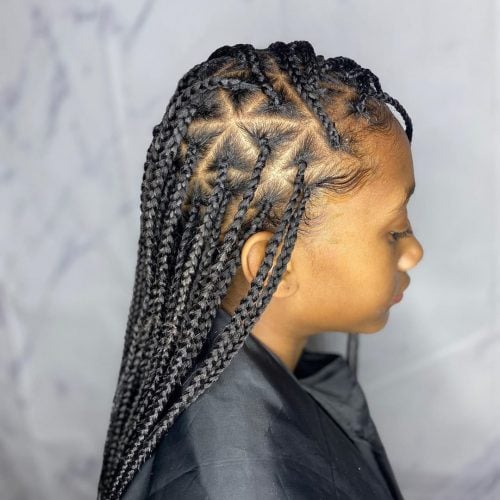 Long trianm box braids for thin hair
