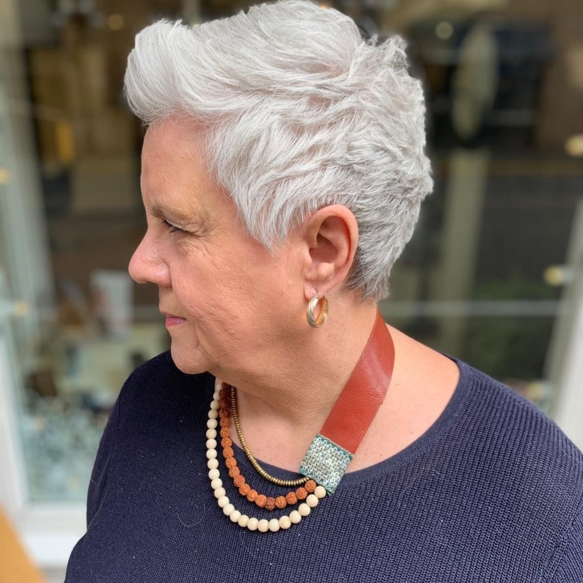 Short pixie for elderly women with thin hair