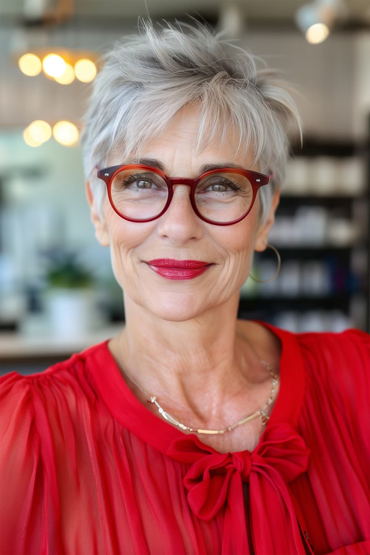 Pixie Cut for Women Over 60 with Glasses