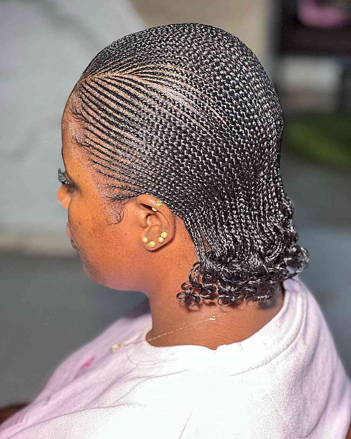 Sleek Micro Cornrow Braids for Short Hair