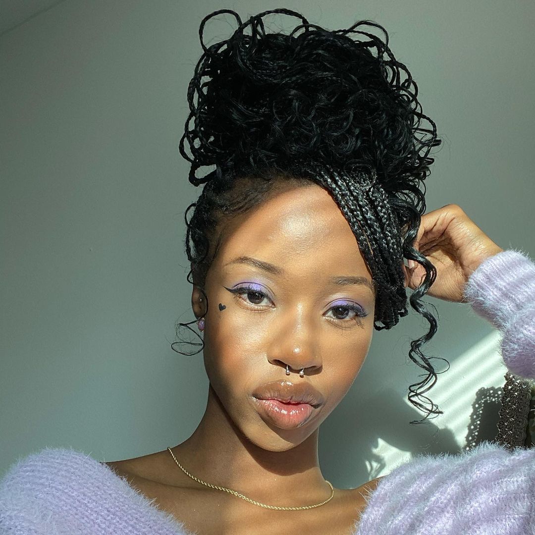 cute Updo with micro braids