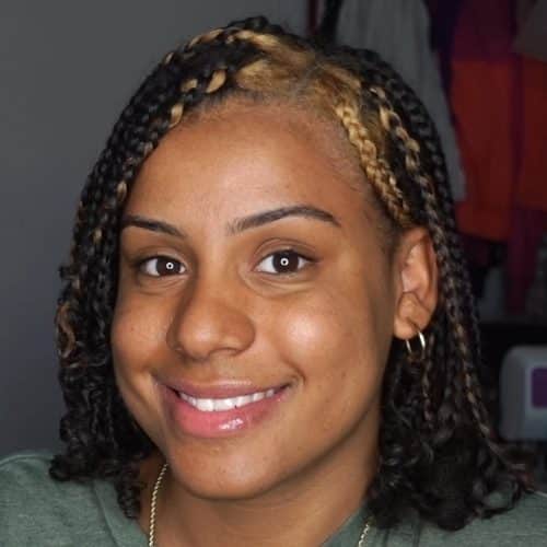 Feminine medium micro braids
