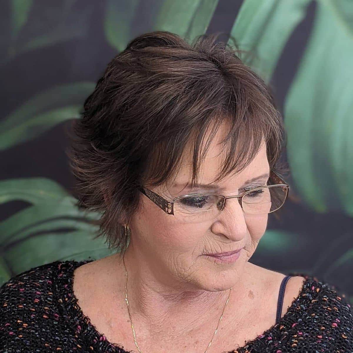 shaggy cut for thin hair older women