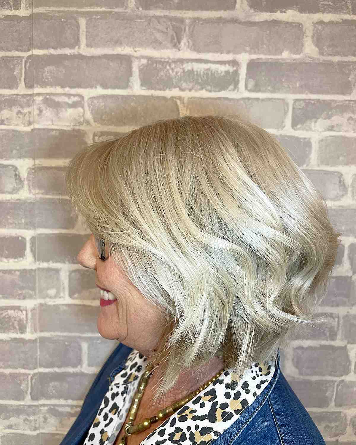 short blonde angled bob hairstyle