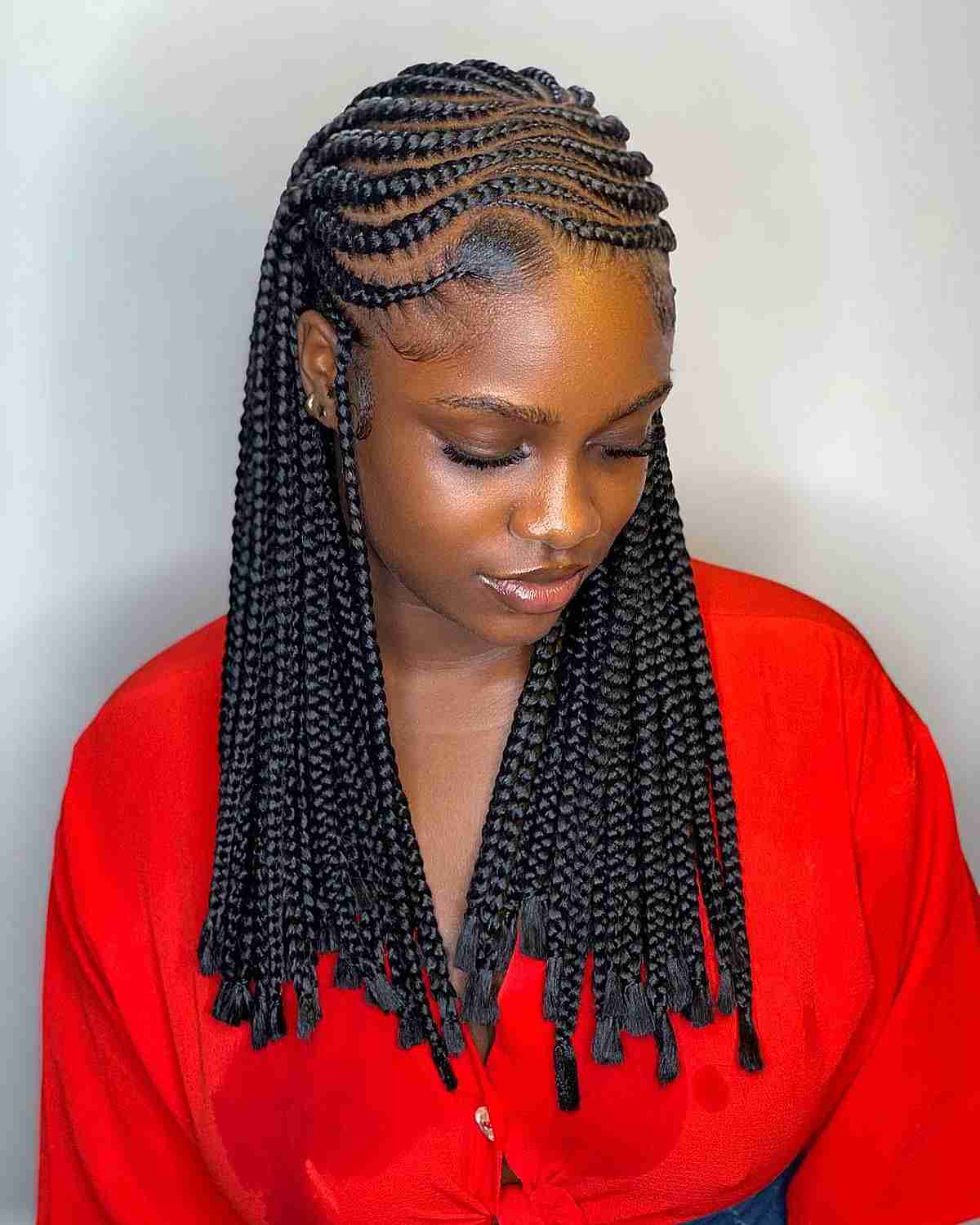 Stitch Ghana Braids with wavy straps