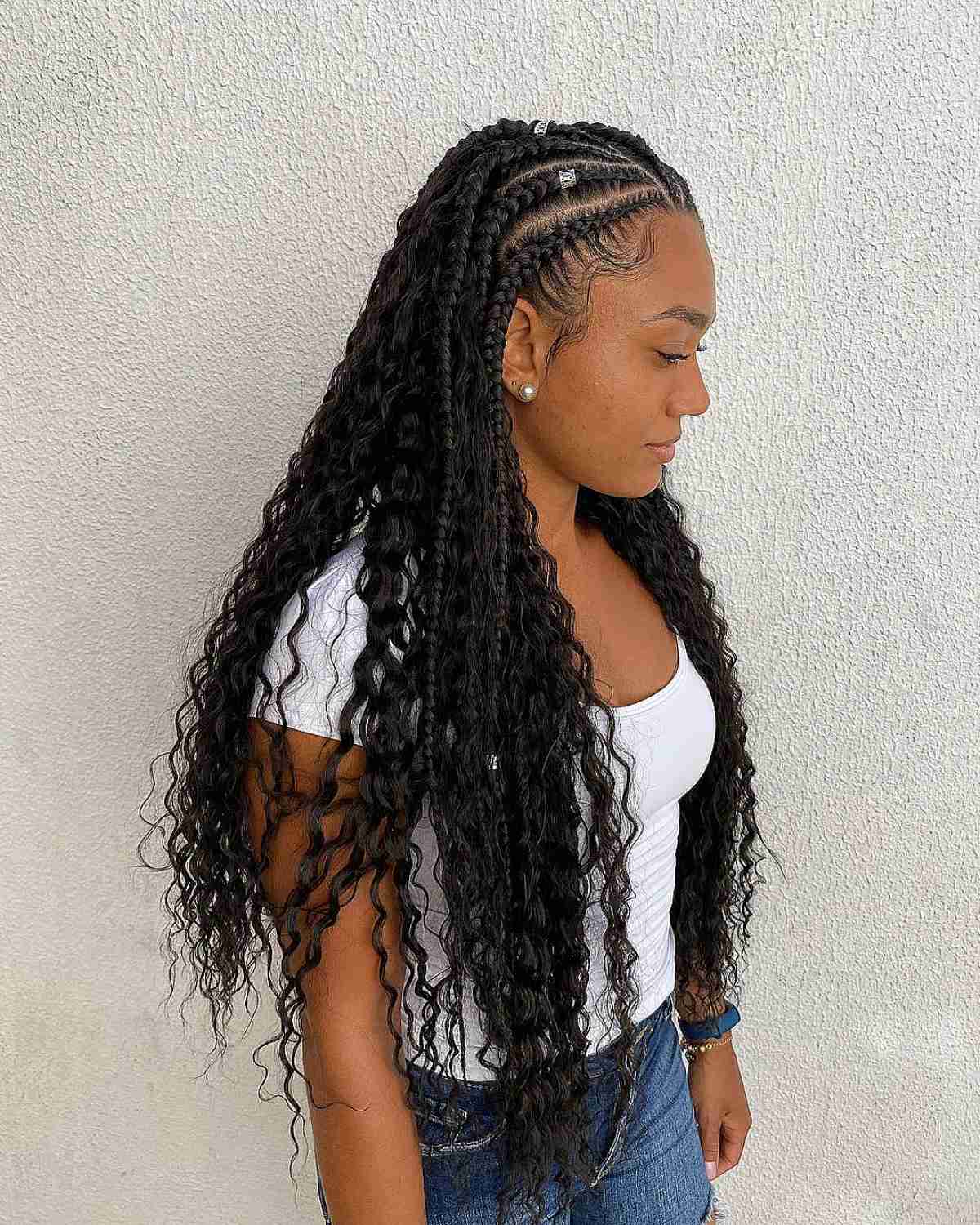 Ghana braids are very long and haircut