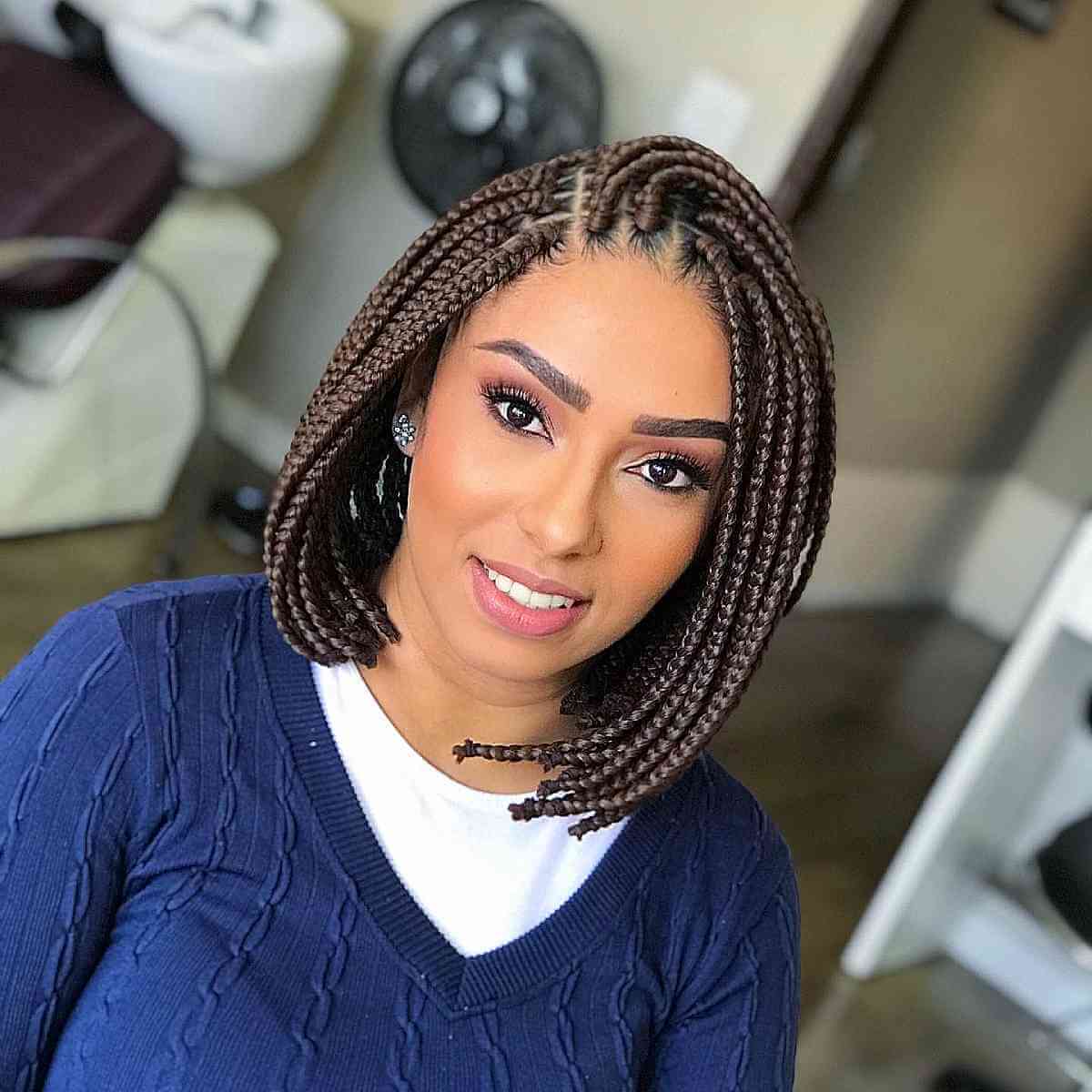 Ghana braids are elegant for short hair
