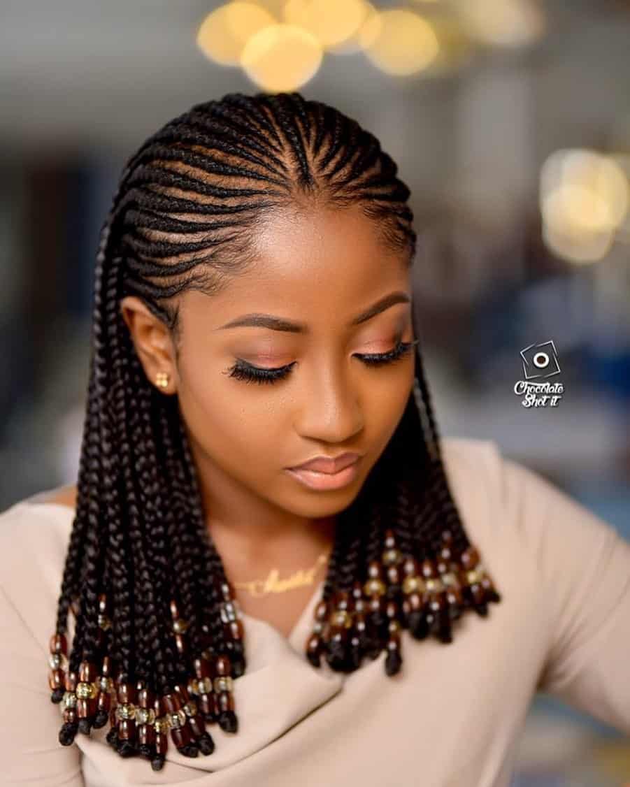 Nice Ghana braids for medium length hair