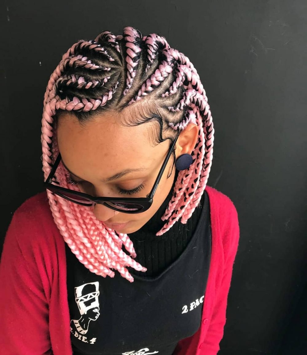 Ghana braids are unique in pink