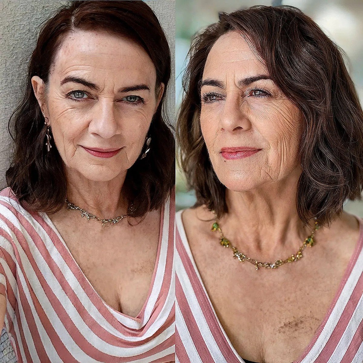 Dark Brown Lived-In Bob for Ladies 60 and Over