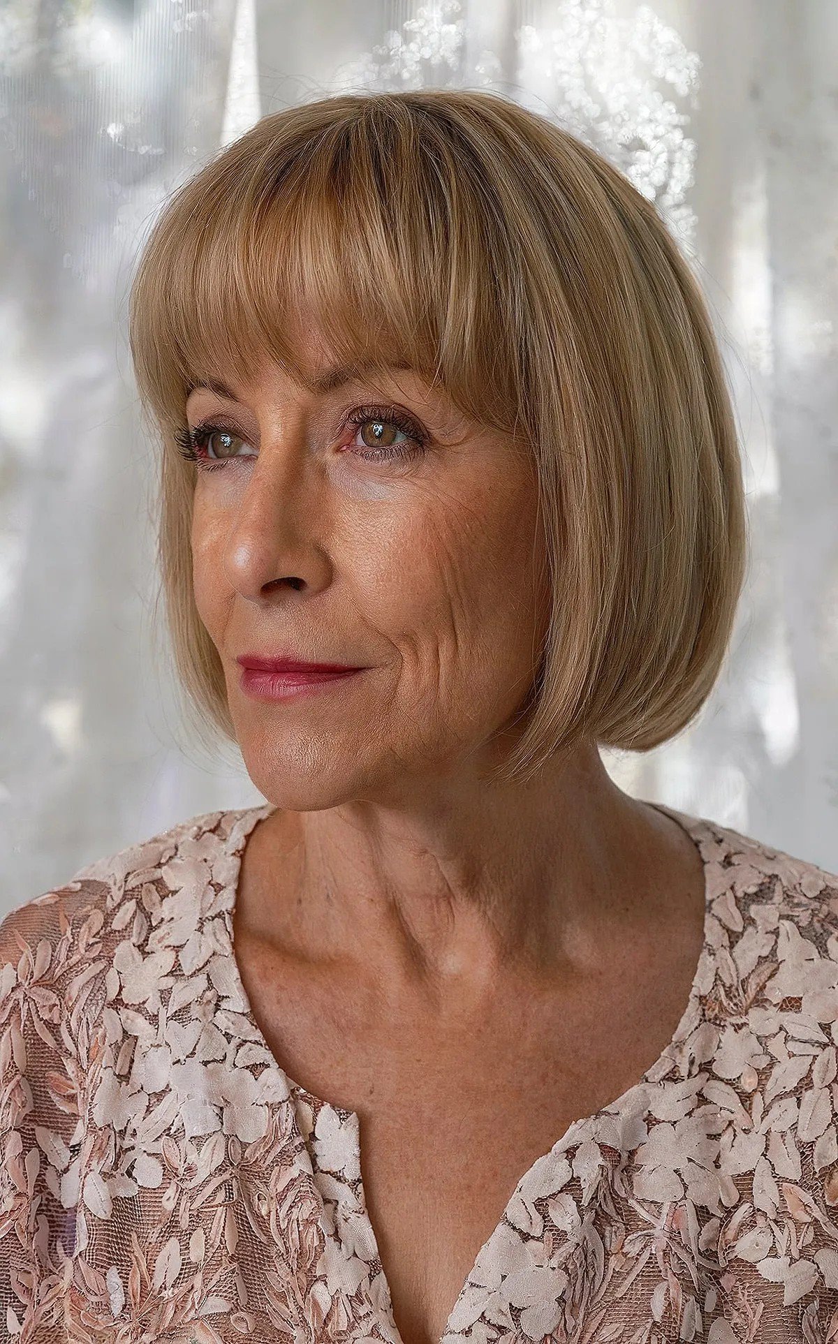 Classic Bob with Bangs for Women Passed Their 60s