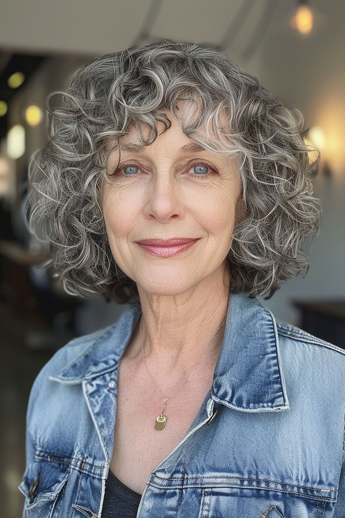 Curly Bob for Women Over 60 with Curly Hair