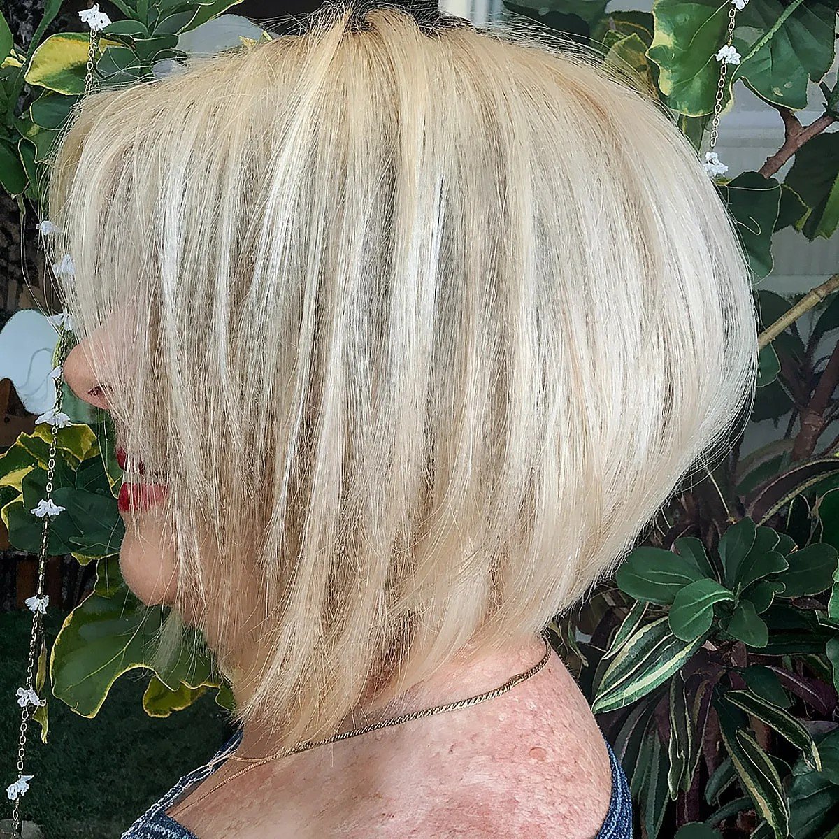 Short Concave Bob for Women Sixty and Over