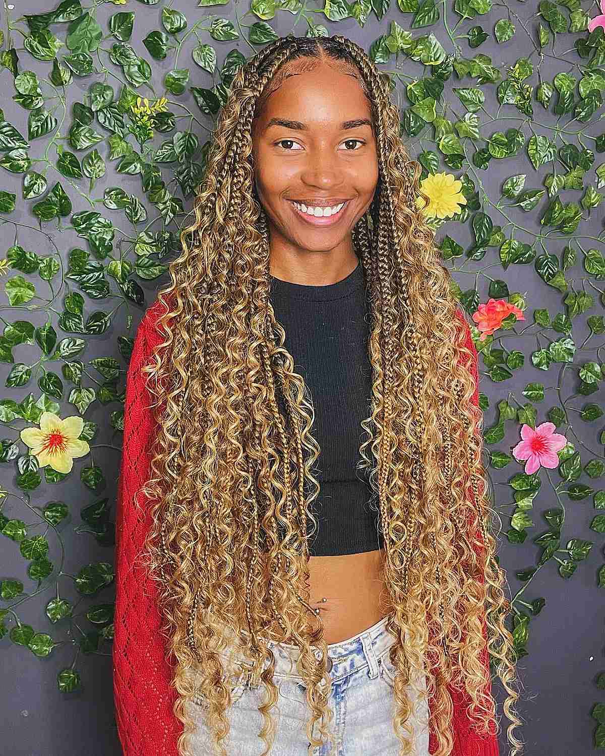 Honey Blonde on Long and Large Goddess Braids