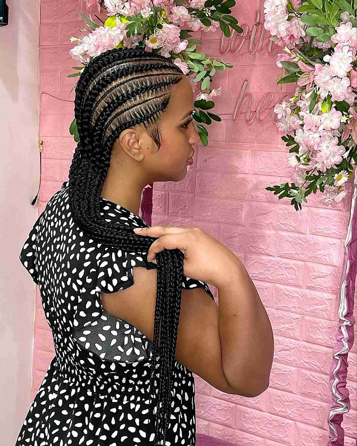 Cornrow Style with Feed In Goddess Braids