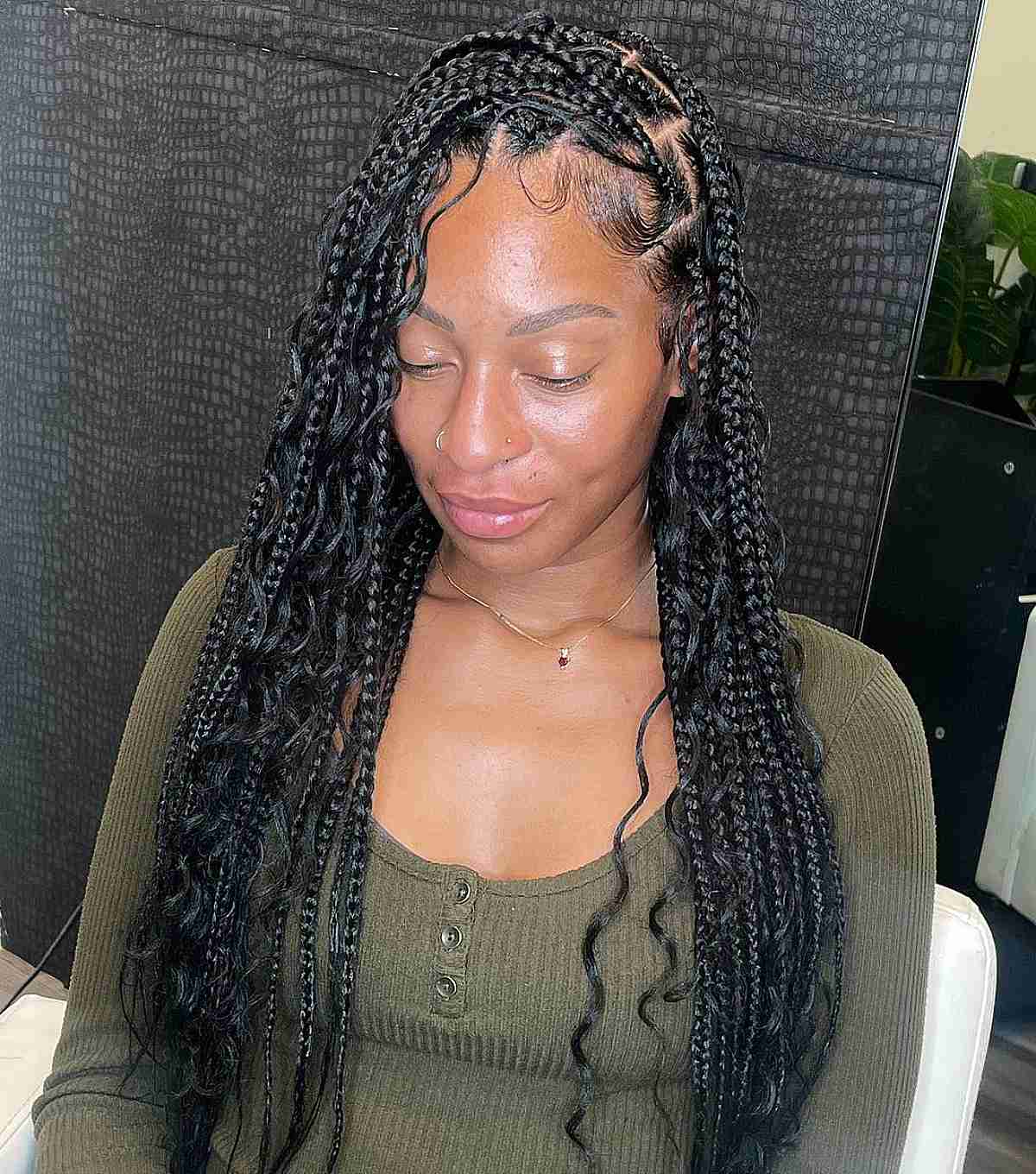 Goddess Boho Braids with Wispy Wavy Strands