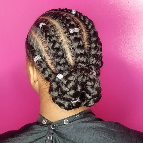 Formal Goddess Braids in a Low Bun