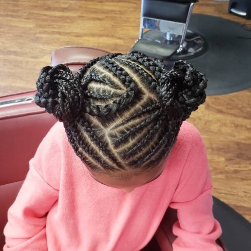 Cute Goddess Braids with High Pigtail Buns