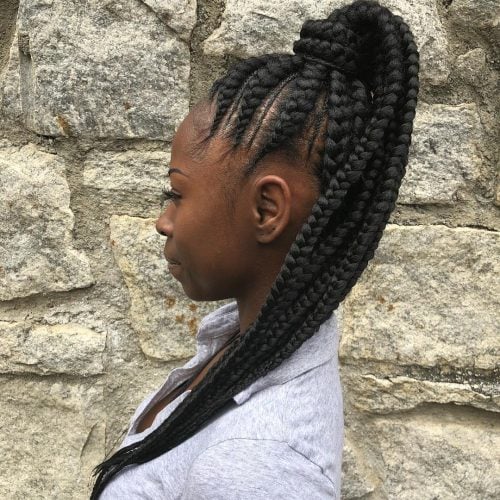 Goddess Braids in a Ponytail