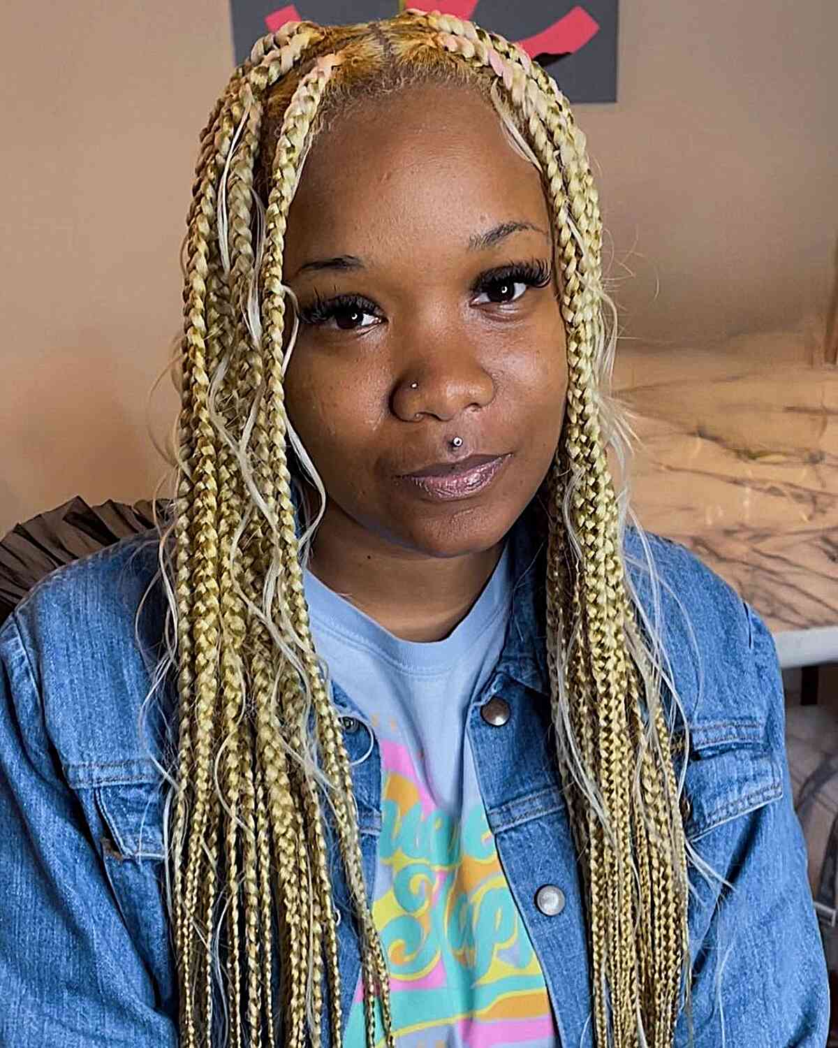 Blonde jumbo braids