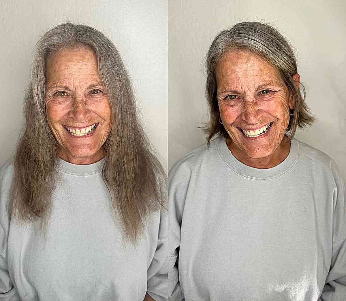 Wash-and-Wear Chin-Length Razor Cut Bob for Ladies Over 60 and Up