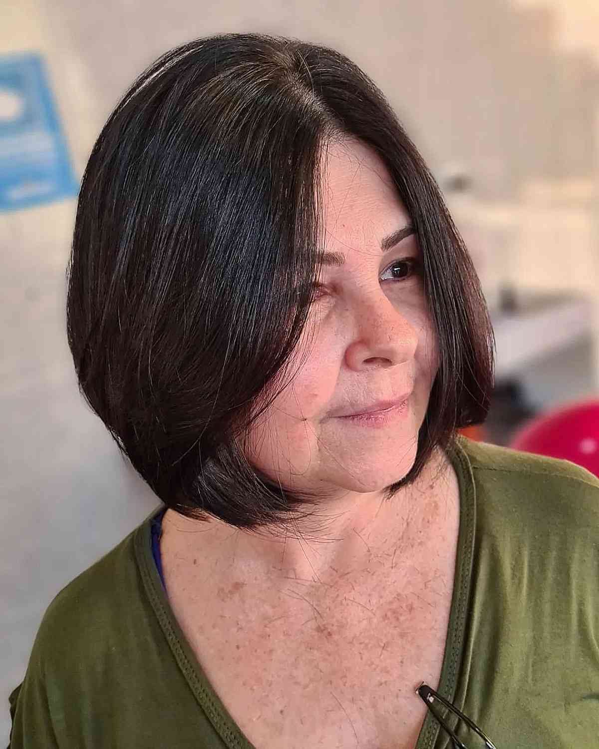 Wash-and-Wear Long Straight Bob for Ladies 60 and Over