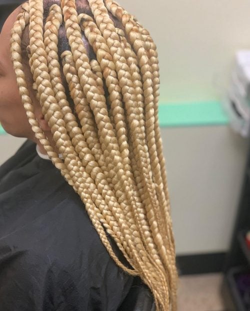 Jumbo Box bright blond color braids