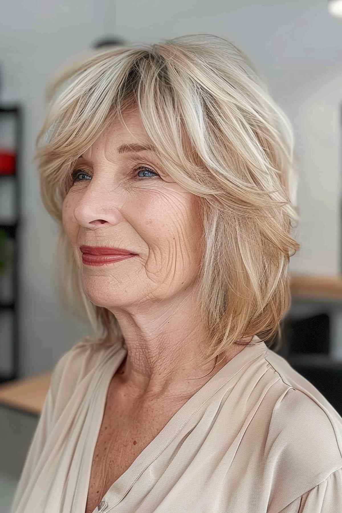Wash-and-Wear Shag Haircut for Women 60+
