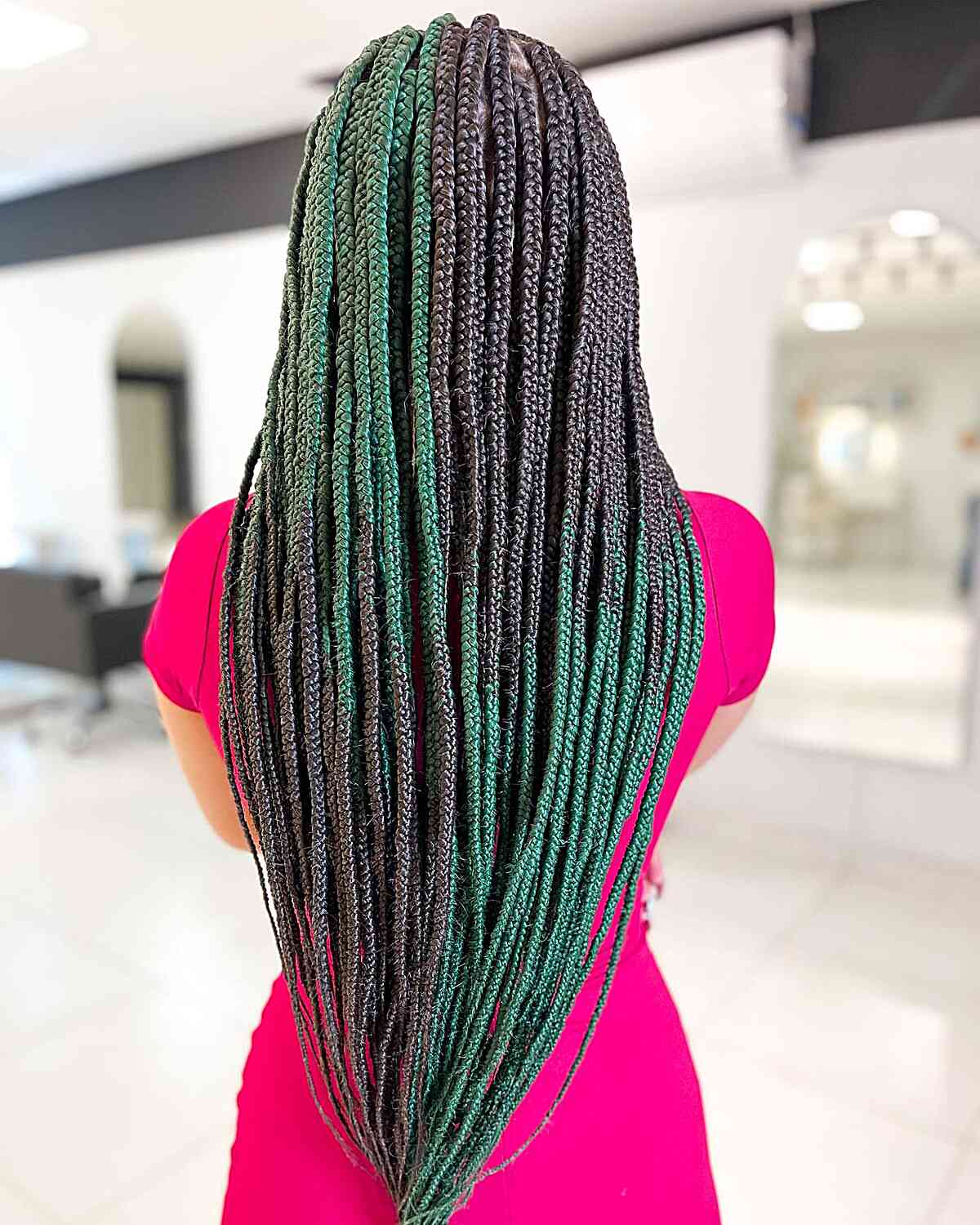 Amazing Green and Black Long Box Braids