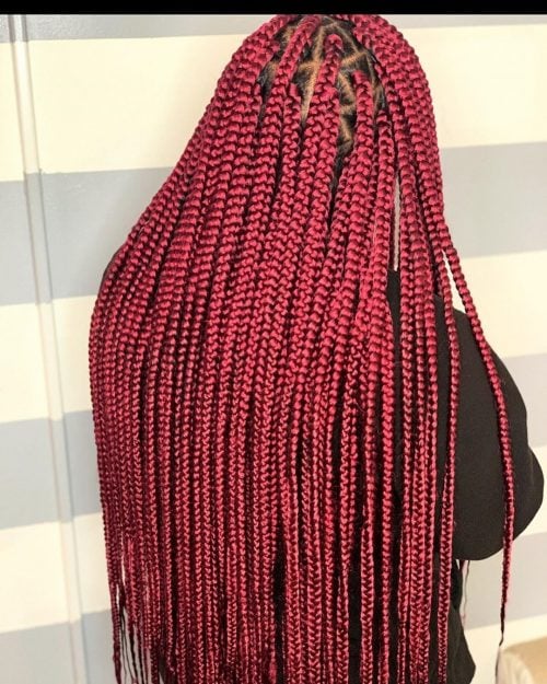 Long Box Braids on Red Hair