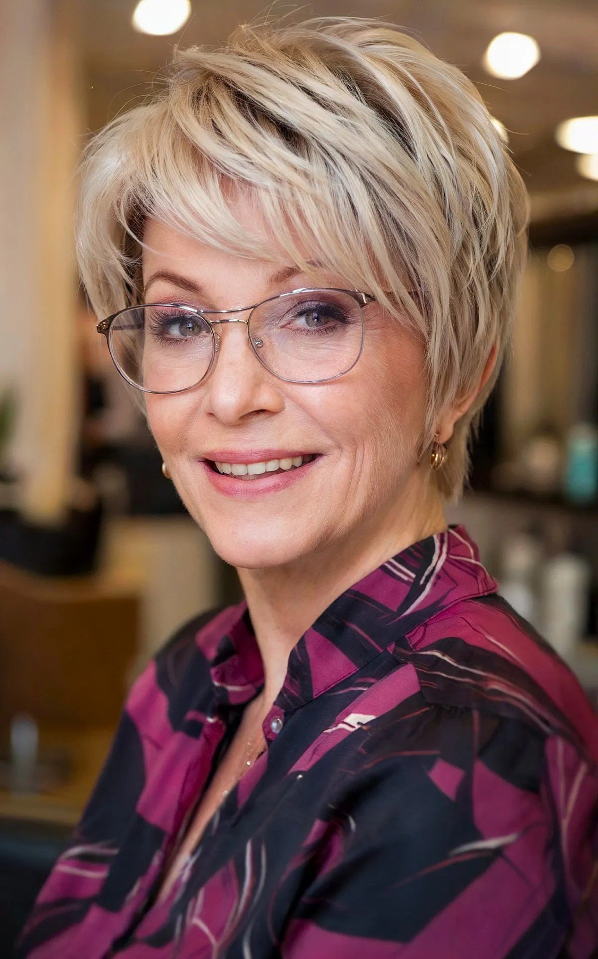 Layered Bixie for Older Ladies with Glasses