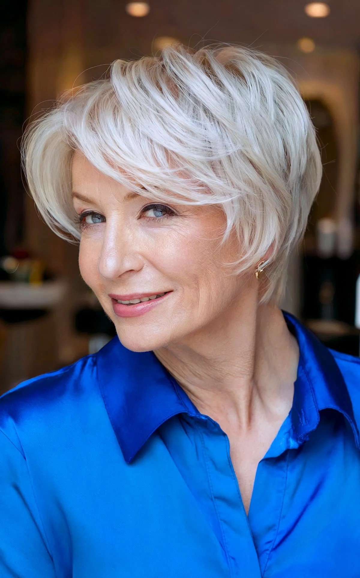 Long Platinum Pixie Cut for Thin Hair