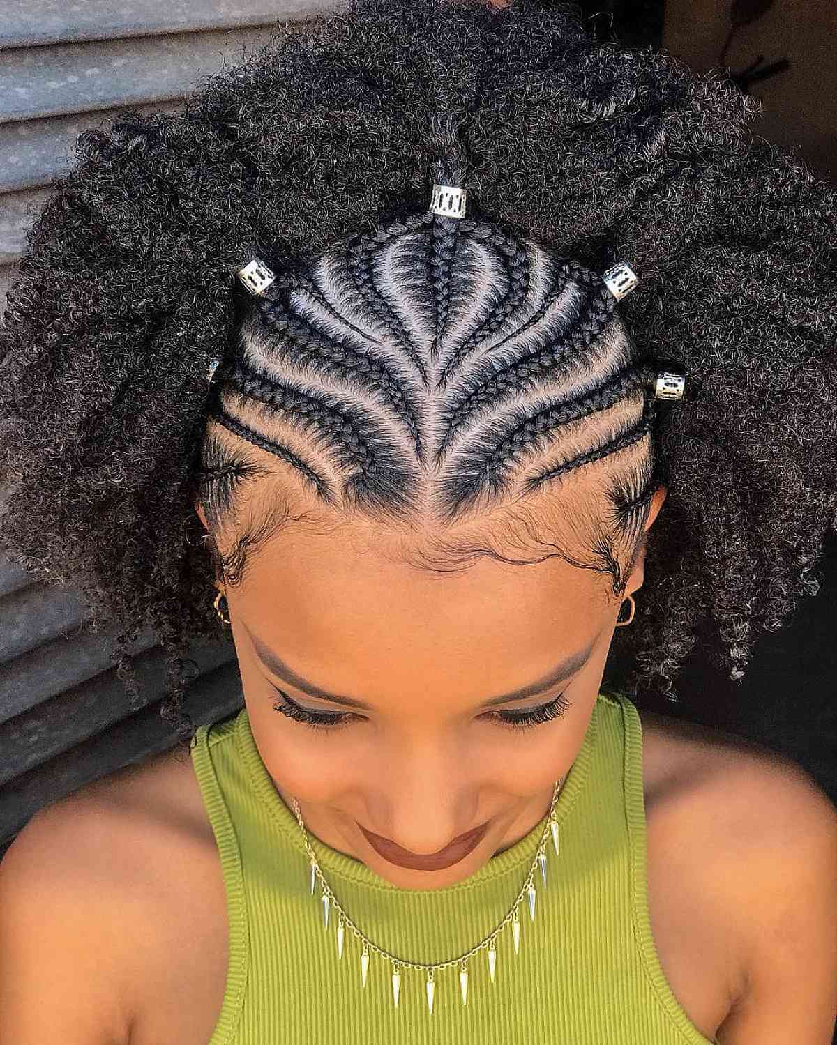 Fulani braids with natural texture