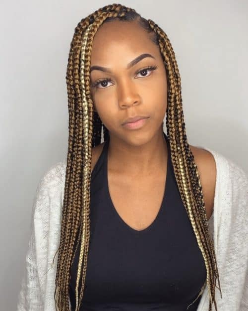 Blonde Fulani braids