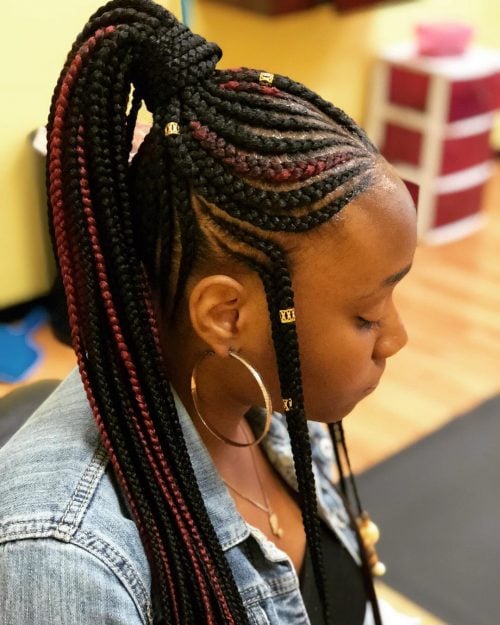 Fulani braids ponytail