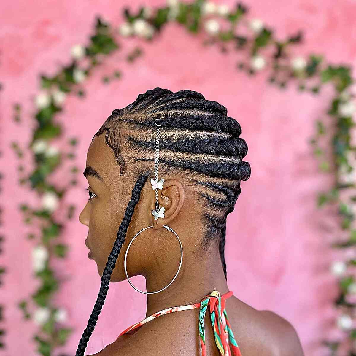 Long jumbo juice braids side by side