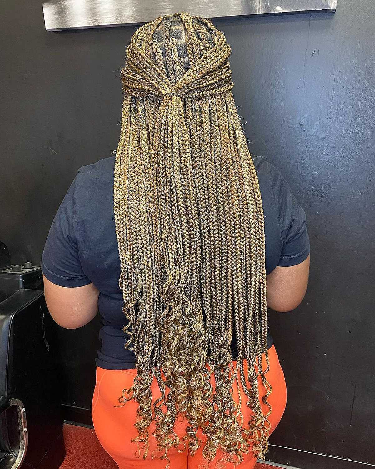 Long Blonde Cornrows for Black Ladies
