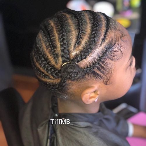 Side Cornrows Braided Into a Bun