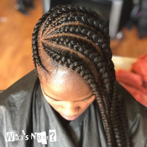 Side part braids