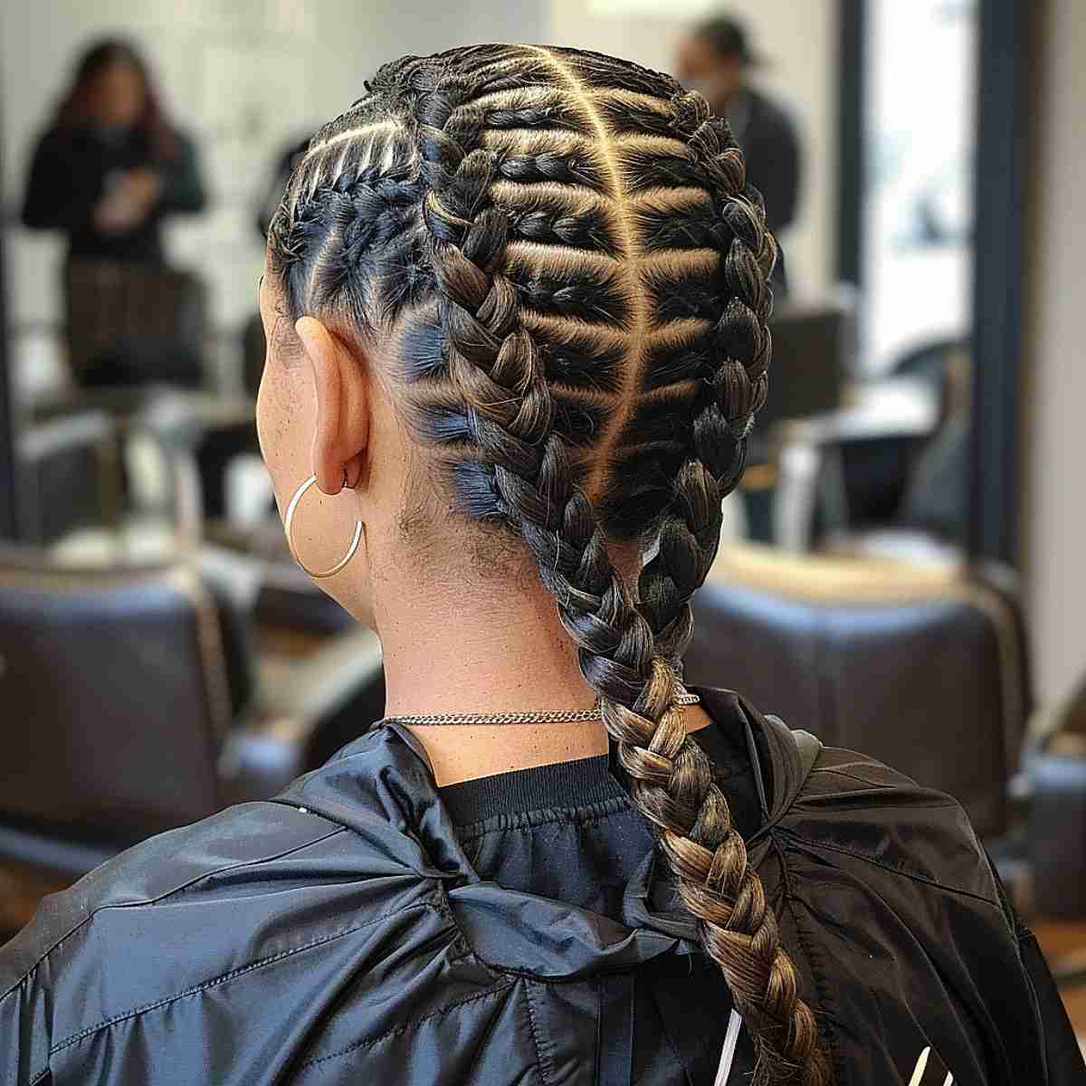 Feed-in fishbone braids