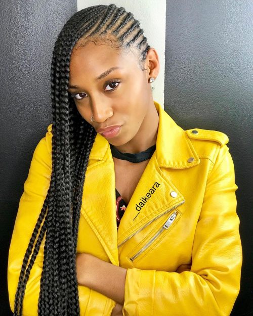 Side feed-in braids